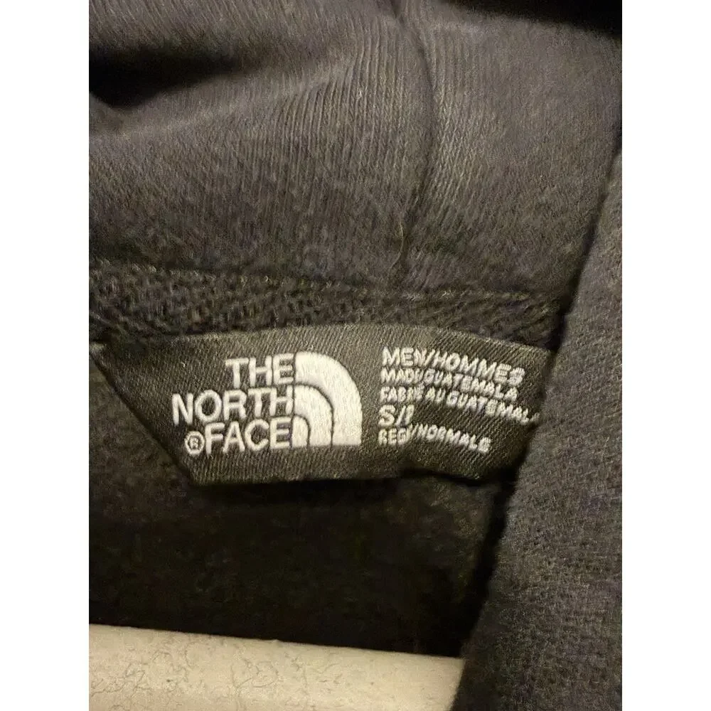 North Face Men Sz Small Black Hoodie Red Logo Never Stop Exploring Outdoor